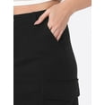 thumbnail image 5 of DARING DIVA Corduroy Cargo Skirts for Women's Elastic Back Midi Skirt M Black, 5 of 6