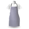 thumbnail image 3 of Navy Blue Apron, Horizontal Chevron Pattern in Nautical Colors Dashed Lines Maritime Zigzag, Unisex Kitchen Bib with Adjustable Neck for Cooking Gardening, Adult Size, Navy Blue White, by Ambesonne, 3 of 4