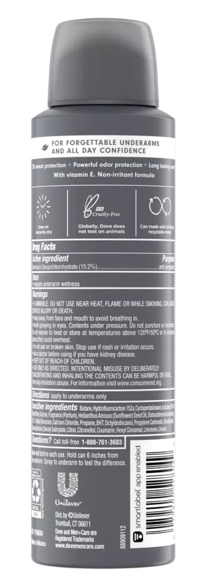 Dove Deodorant 3.8oz Mens Dry Spray Cool Fresh (Pack of 3)