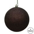thumbnail image 3 of Vickerman 6" Chocolate Glitter Ball Ornament, 4 per Bag, 3 of 5