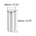 thumbnail image 3 of Uxcell 8mm X 20mm 304 Stainless Steel Dowel Pin 15 Pack, 3 of 5