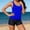 Blue, variant on FDGIU 2026 Women's 3 Piece Tankini Swimwear Tummy Control Plus Size Swim Top with High Waisted Boyshorts Bathing Suit Set