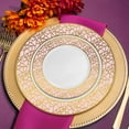 thumbnail image 2 of Smarty 7.5" White Pink Gold Mosaic Rim Round Plastic Salad Plates 120ct, 2 of 7