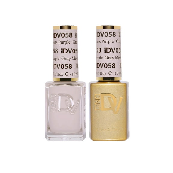 DND Gel & Nail Polish DUO - Diva Colors-  #058 - Grey Meets Purple - 0.5oz each