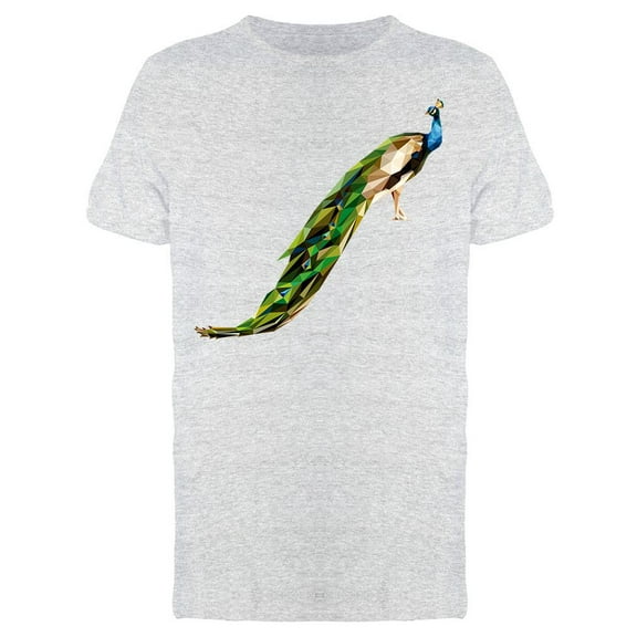 Peacock Low Polygon T-Shirt Men -Image by Shutterstock, Male Large