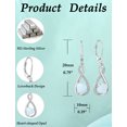 thumbnail image 7 of VESITIM Infinity Dangle Leverback Earrings 925 Sterling Silver Heart Earrings Created White Opal Jewelry for Women, 7 of 7
