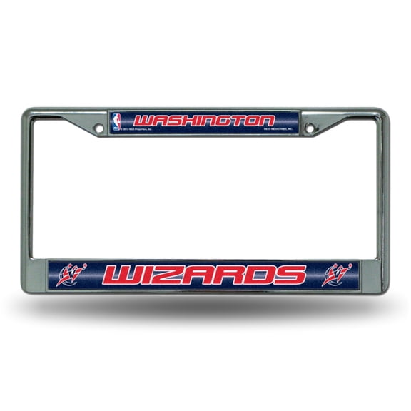 Washington Basketball Wizard's Sparkly Glitter Bling Look Chrome License Plate Frame