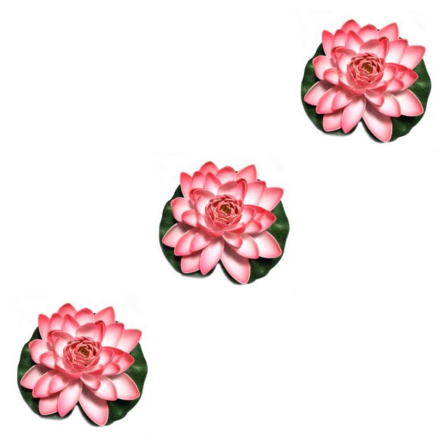 QualitChoice Artificial Lotus Replacement Simulation Outdoor Garden Park Pond Pool Photography Fake Water Flower Decor Light Pink 3PCS