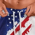 thumbnail image 7 of LEKWK 4Th of July Shorts for Men Outdoor Lightweight Elastic Waist Shorts with Pockets Flag Print Loose Fit Bermuda Shorts Casual Lounge Beach Vacation Everyday Wear Purple M, 7 of 7