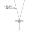 thumbnail image 3 of Rosa de cristal de ala de ángel collar colgante de corazón para la mujer de joyería minimalista chica collar de cuello elegante collar de diamantes de imitación, 3 of 8