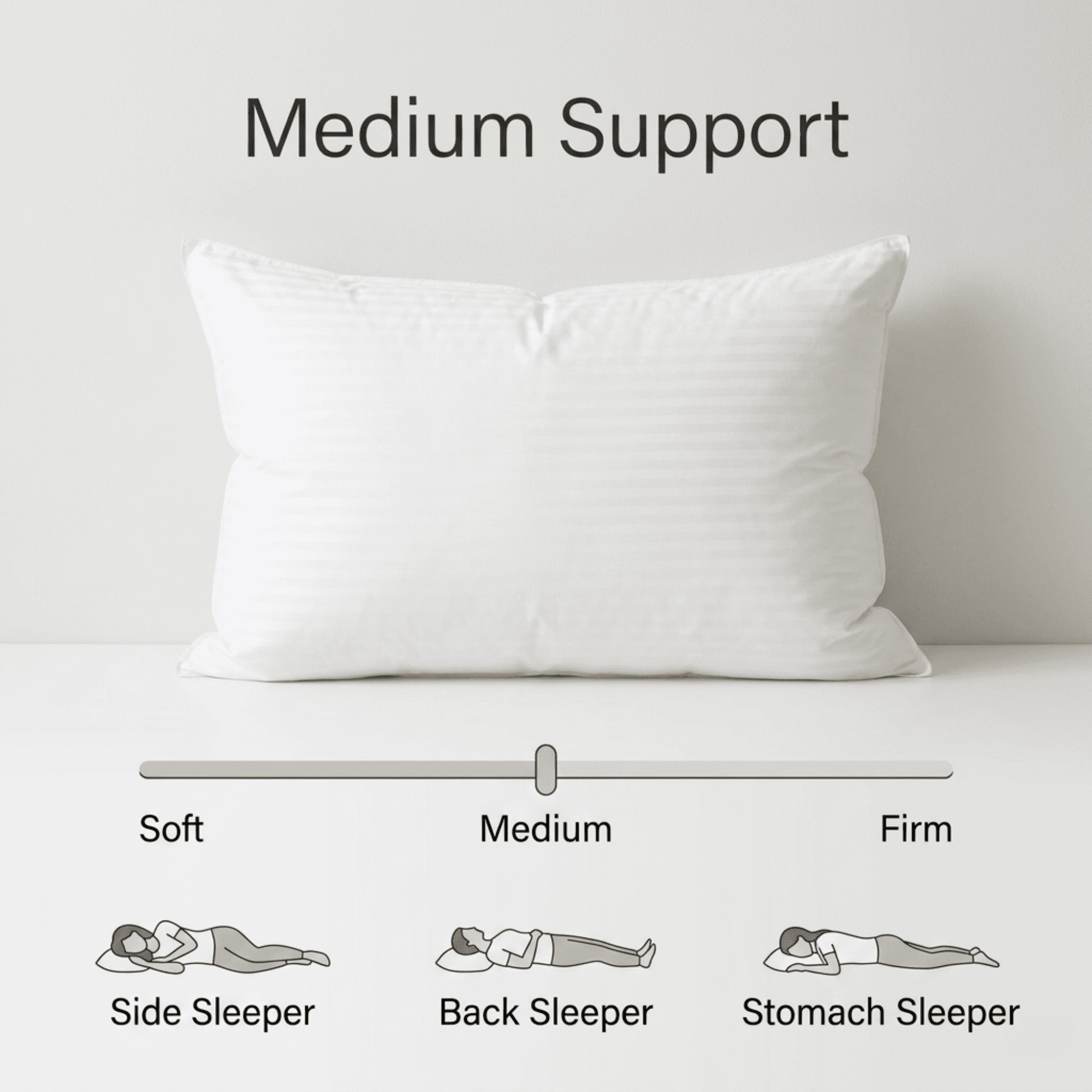 East Coast Bedding Balanced Dream 50/50 Goose Down & Feather Pillow, Medium Firm Side Sleeper, 100% Cotton, Standard, 1-Pack