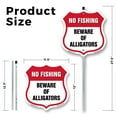thumbnail image 2 of No Fishing Shield Sign Beware Of Alligators 12 inch X 12 inch Shield Shaped Rust-Free Aluminum Metal Sign with Aluminum Mounting Stake Weather Resistant, UV Protected for Workplace Made in the USA, 2 of 8