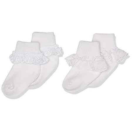 

Jefferies Socks Baby Girls Eyelet lace Sock White/White 1-3 Months