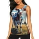 thumbnail image 1 of Balery Colorful Cow Pasture Camiseta sin mangas estampada ligera para mujer, tops de entrenamiento sin mangas, camisetas de yoga transpirables de secado rápido.-X-Large, 1 of 7
