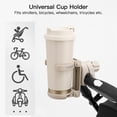 thumbnail image 5 of Gromast Foldable Stroller Cup Holder, 360°Rotatable with Adjustable Clip, Universal Cup Holder for Stroller, Wheelchair, Bike, Walker, Scooter, Tricycle - Khaki, 5 of 10