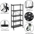5 Tier Storage Shelves with Wheels 27.9''x 13.4'' x 62.5'' Collapsible