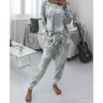 thumbnail image 1 of Conjunto de pijama de dos piezas Tie Dye para mujer, sudadera de manga larga con pantalón largo, 1 of 5