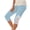 Light Blue, variant on Lenpel Capri Leggings for Women High Waisted Lace Hem Slim Knee Length Stretch Workout Pants Cropped Yoga Tights