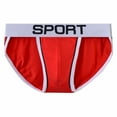thumbnail image 4 of Men's Boxer Briefs Compression Briefs 2x Underwear Men's Underwear Mens Sports Wading Male Lingerie Men Comfort Band Men Brief Back Door under Pant Triangle Red 3XL, 4 of 9