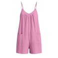 thumbnail image 4 of Hurxie Womens Rompers Jumpsuits Summer Vacation Beach Outfits Shorts Overalls Jumpers Casual Soft Cruise Cute Clothes Pink,XL, 4 of 8