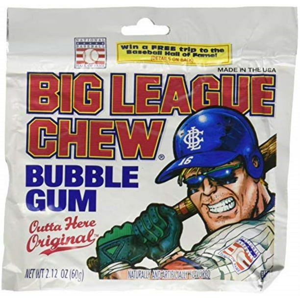 big league chewshredded bubble gum, 24 packets original