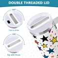 thumbnail image 3 of Yayeee 30oz Stainless Steel Tumbler with Straw and Handle Double-Wall Insulated Travel Water Bottle, Green Stars, 3 of 8