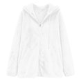 thumbnail image 5 of Scyoekwg Women's Hooded Fleece Zip Up Jacket Long Sleeve Drawstring Sherpa Coat with Side Pockets Soft Warm Loose Fit Fall Winter Outerwear,Size:S-XXL, 5 of 7
