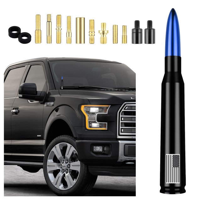 Antena Car Bullet Junecarp, nueva actualización, diseño de bandera azul