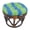 Haliwell Caribbean, variant on 18-inch Round Spun Polyester Tufted Footstool Cushion - Tropique Raven