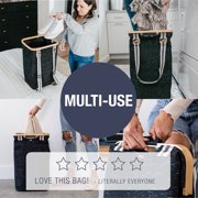 CleverMade Laundry Backpack Luxe Birch with Bamboo Rim and Eco-Friendly Materials