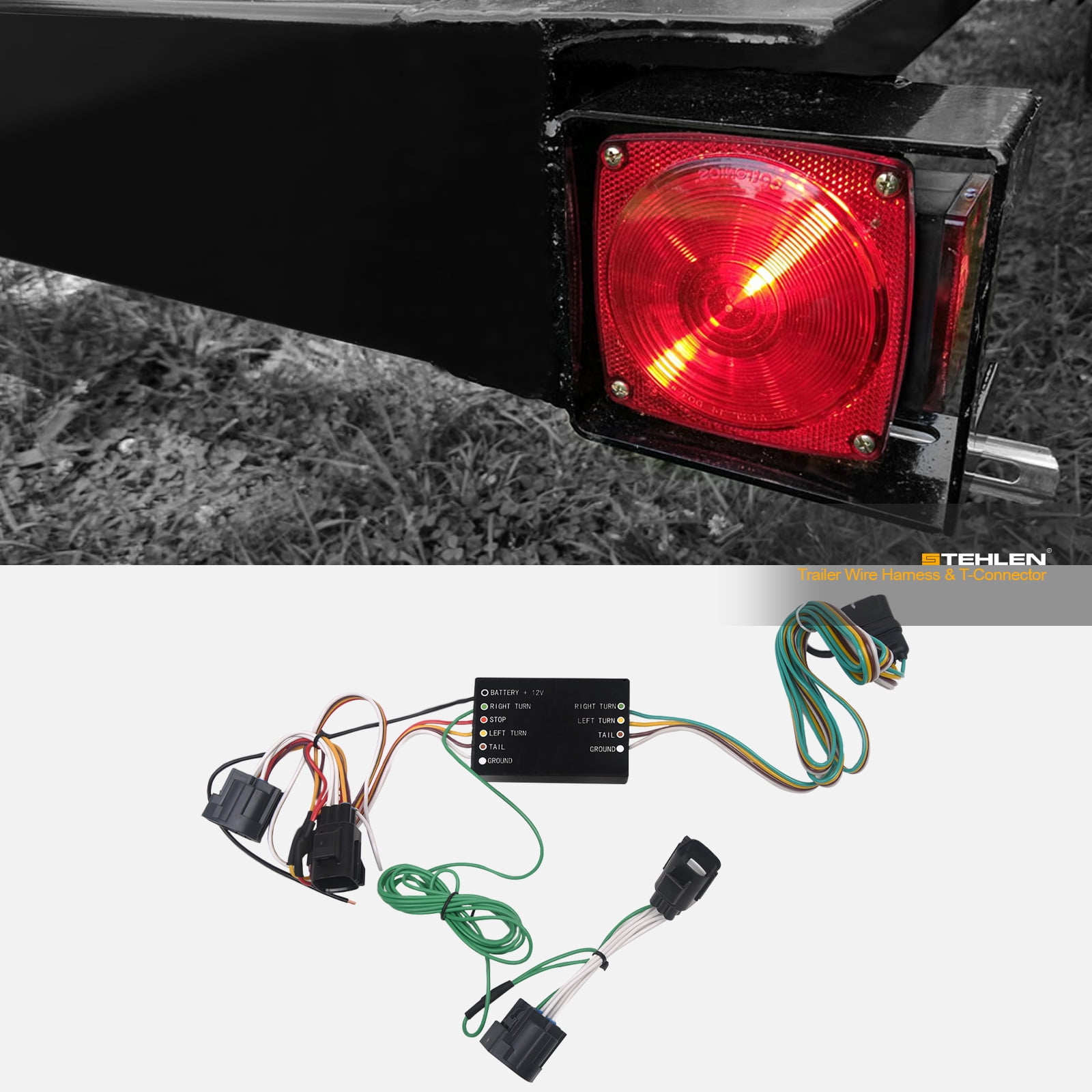 Stehlen 642167819370 Trailer Tow Hitch 4 Way Flat Wiring Harness T