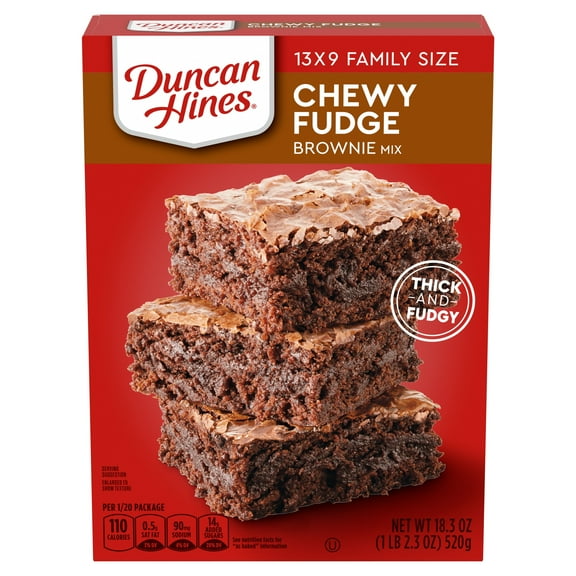 Pack Of 2 Duncan Hines Chewy Fudge Brownie Mix, 18.3 oz (Package May Vary)