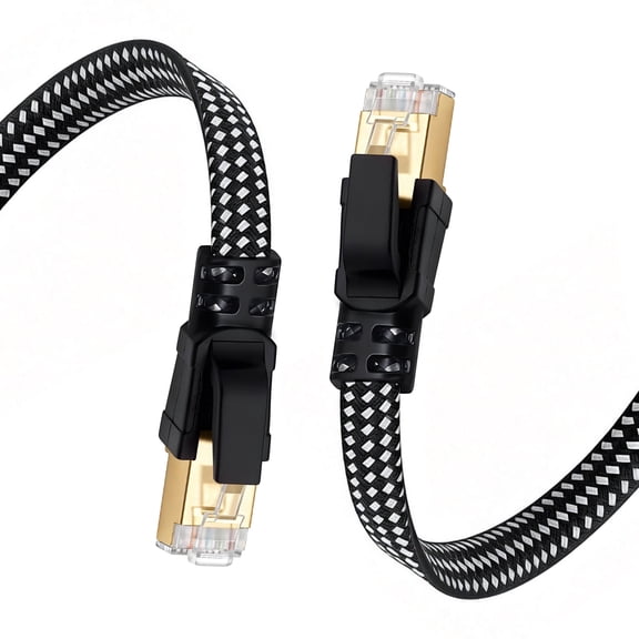 Cat8 Ethernet Cable 3ft, High Speed 40Gbps 2000Mhz Braided Gaming Internet Cable with RJ45 Connector, Heavy Duty LAN Cord S/FTP UV Resistant for Router/Gaming/PC