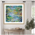 thumbnail image 3 of Kate and Laurel Framed Wall Art Print 'Waterlilies at Giverny' by Rachel Christopoulous, 34 x 34, Mila Dark Gold Frame, Mid Century Modern, Landscapes, Nature, Flowers Art for Wall Decor, 3 of 7