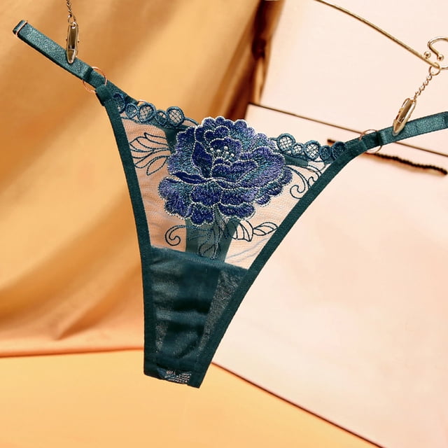 Elegant Women’s Underwear Set Exquisite Embroidered Thong with Low Rise Cutout Design for Everyday Comfort and