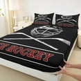 thumbnail image 3 of Manfei Ice Hockey Twin Sheet Sets,Kids Game Gaming Twin Fitted Sheet,Hockey Helmet Flat Sheet For Teens,Breathable Bedroom Decoration,3pcs, 3 of 7