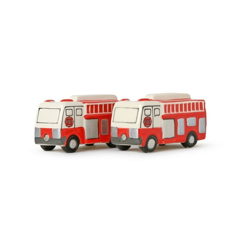 Novelty Ceramic Salt and Pepper Shaker - Firetruck