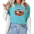 thumbnail image 5 of Ink-Printed Glitter Football Graphic Shirt for Women and Teens Fall Football Season Oversized Tee Seafoam Shirt Adult Small, 5 of 7