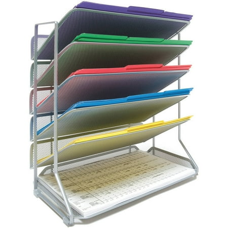 Seville Classics 6 Tray Iron Mesh Office Vertical Desktop Wall Seville Classics 6 Tray Iron Mesh