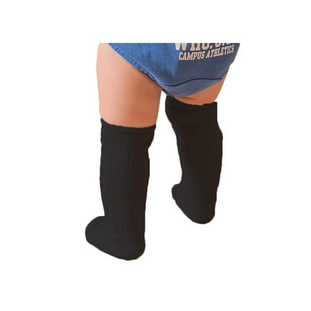 

Infant Newborn Baby Girl Solid Color Knee High Socks Thick Knitted Socks for 0-3Y Kids