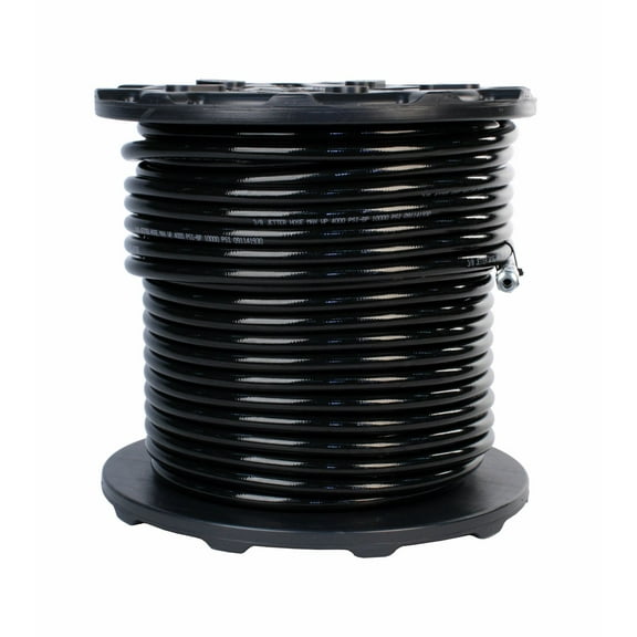 Schieffer 4000 PSI 3/8" x 250' Thermoplastic Black Sewer Jetter Hose with MPT 3/8" Soild & Swivel Ends