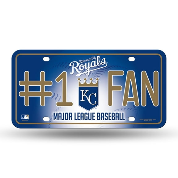 Kansas City MLB Royals #1 Fan Metal License Plate Tag  - Number One! Let's Go!!