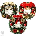 thumbnail image 5 of Gustave 12inch Artificial Christmas Wreath Merry Christmas Bowknot Wreath Pine Flower Garland for Front Door Wall Xmas Holiday Party Decoration, 5 of 5