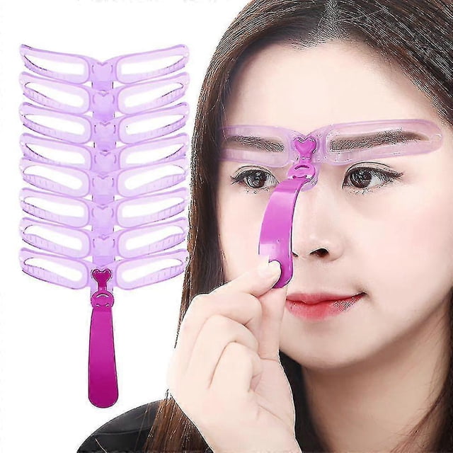 8pcs Eyebrow Stencils, Eyebrow Template, Eyebrow Shaping Kit, Reusable Eyebrow Stencil With Handle A