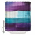 thumbnail image 2 of Purple Turquoise Waterproof Fabric Shower Curtain, Modern Abstract Oil Painting Art Geometric Shower Curtain for Bathroom Curtains Bathtubs Hotel Washable Shower Curtains with 12 Hooks Stall 48x72in, 2 of 6