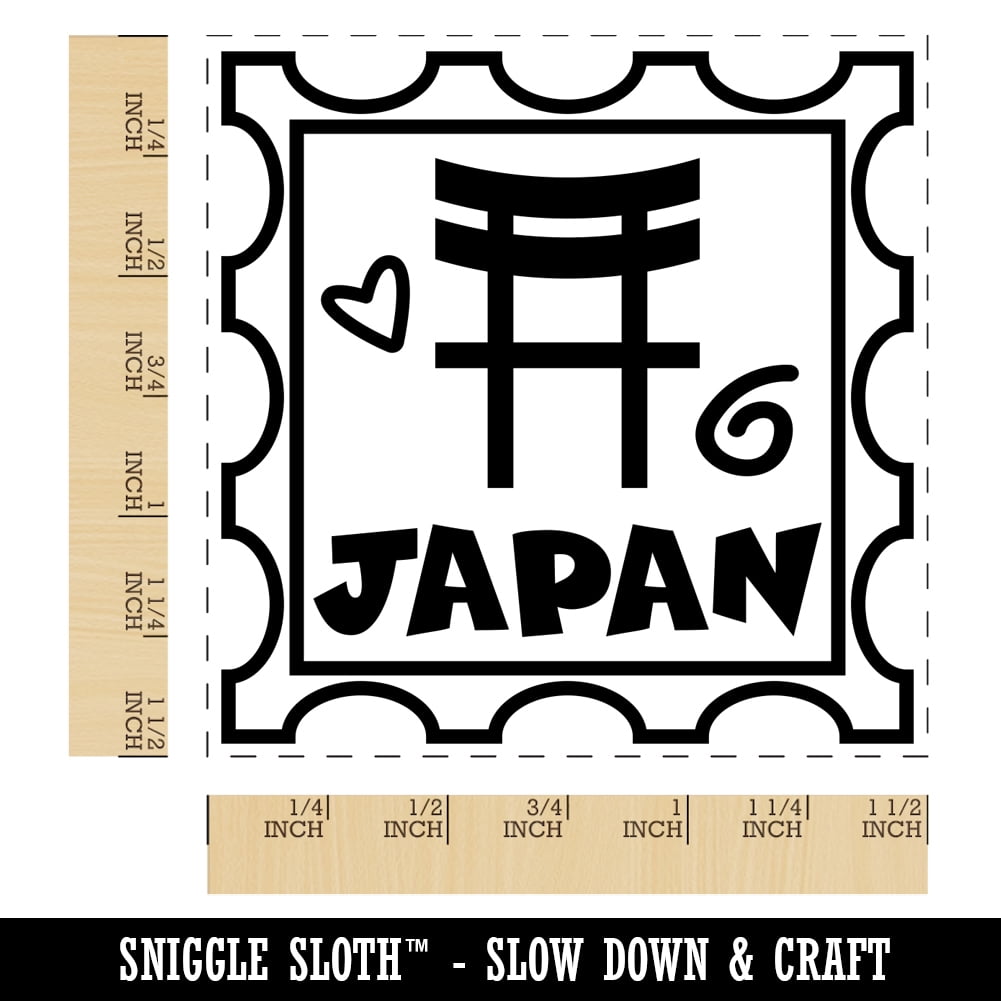 Japan Passport Travel Self-Inking Rubber Stamp Ink Stamper - Black Ink - Large 1-1/2 Inch