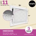 thumbnail image 2 of Simply Filters 10x28x1 MERV 11, MPR 1000, AC Furnace HVAC Air Filter (24 Pack), 2 of 8