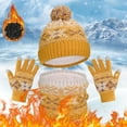 thumbnail image 4 of Womens Cable Knit Beanie Hat Scarf Glove SetChildren Hat Scarf And Gloves Three Piece Set Fashionable Children Autumn And Winter Knitted Woolen Hat Scarf And Gloves Set, 4 of 4