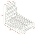 thumbnail image 4 of Meridian Furniture Sedona Rich Velvet Queen Bed in Cream, 4 of 6