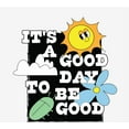 thumbnail image 2 of Positive Vibes It's Good To Be Good White Adult Crew Neck Long Sleeve Tee-Medium, 2 of 3